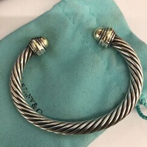 David Yurman silver and Gold Cable Bracelet